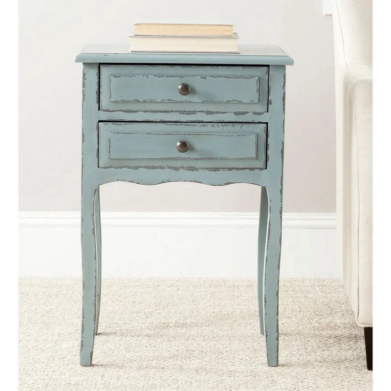 Gepick Distressed Pale Blue Accent Table  - Craft Decor
