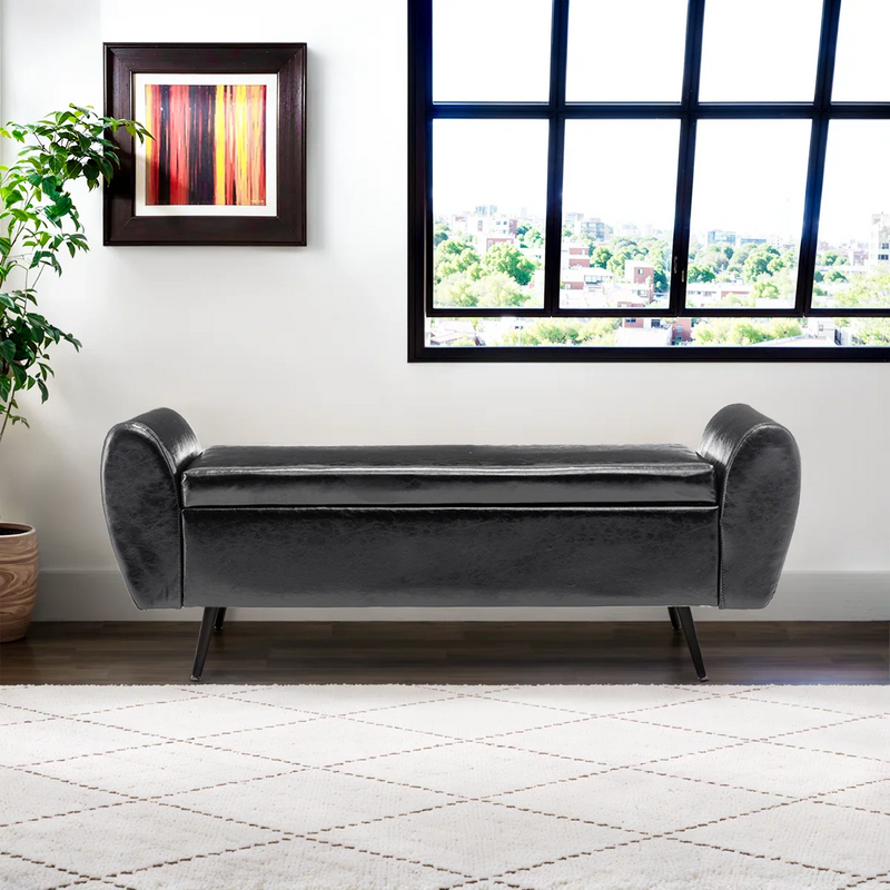 Savin Vegan Leather Storage Bench Storage Ottoman for King Size Bed - craft decor