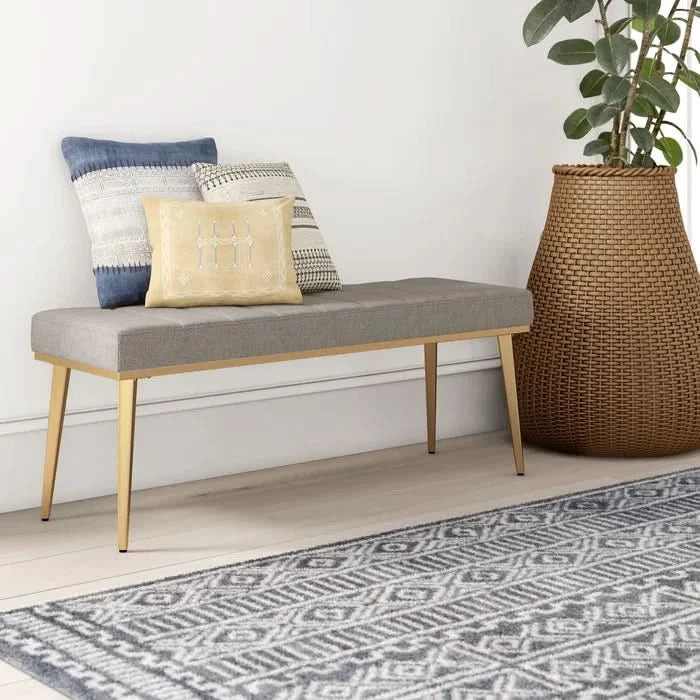 Saliop  Polyester Blend Upholstered Bench - craft decor