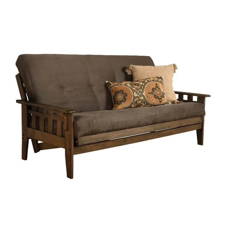 Jakki Full-size Rustic Walnut Futon Set with Mattress - Craft Decor