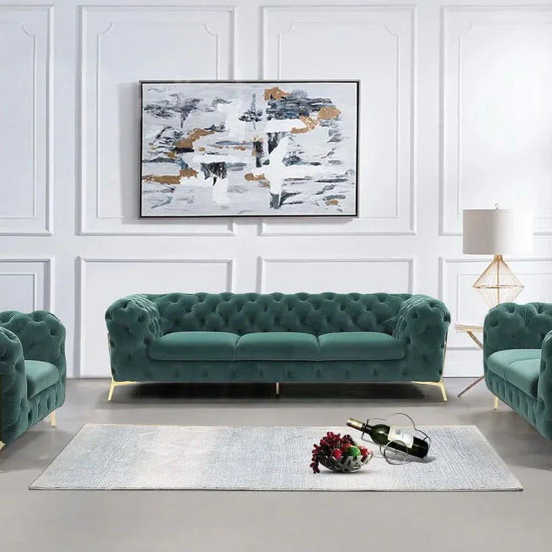 Soulez 3 - Piece Velvet Living Room Set Luxury Sofa Set