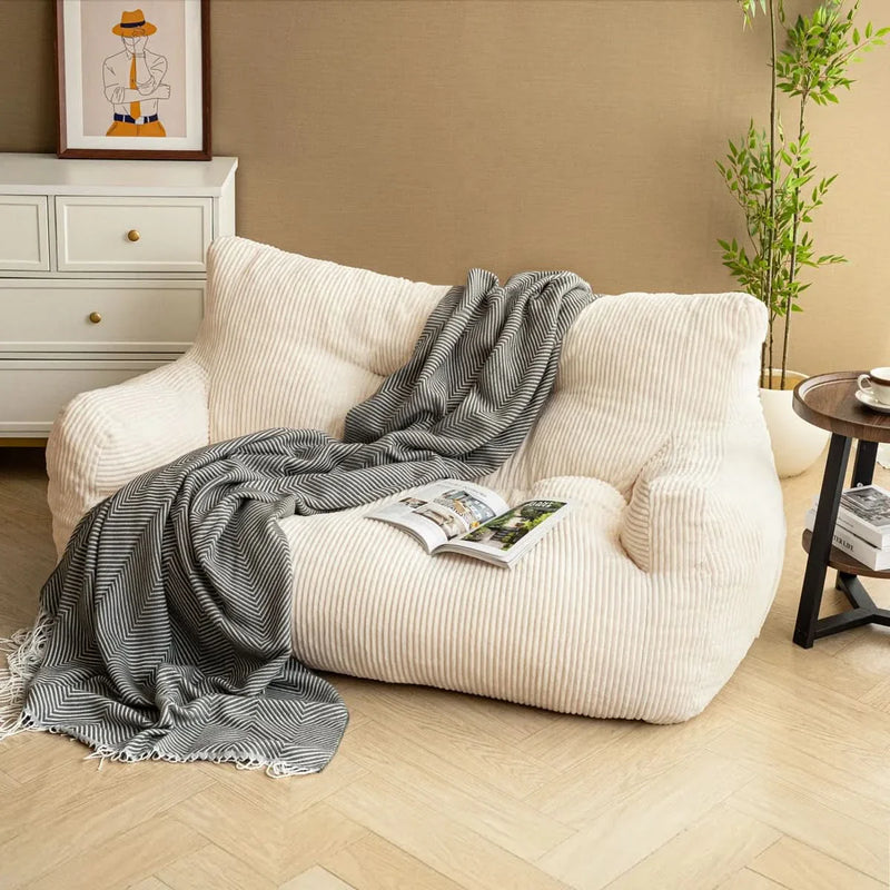 Trule 63" Wide Bean Bag Chair,Corduroy Lazy Sofa,Loveseat