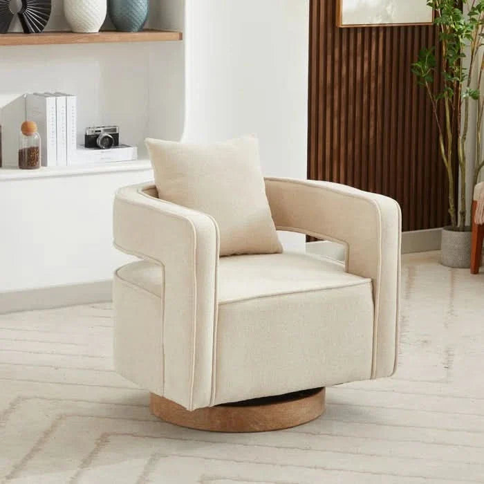 Belinivo Upholstered Swivel Barrel Chair (Set of 2) - Craft Decor
