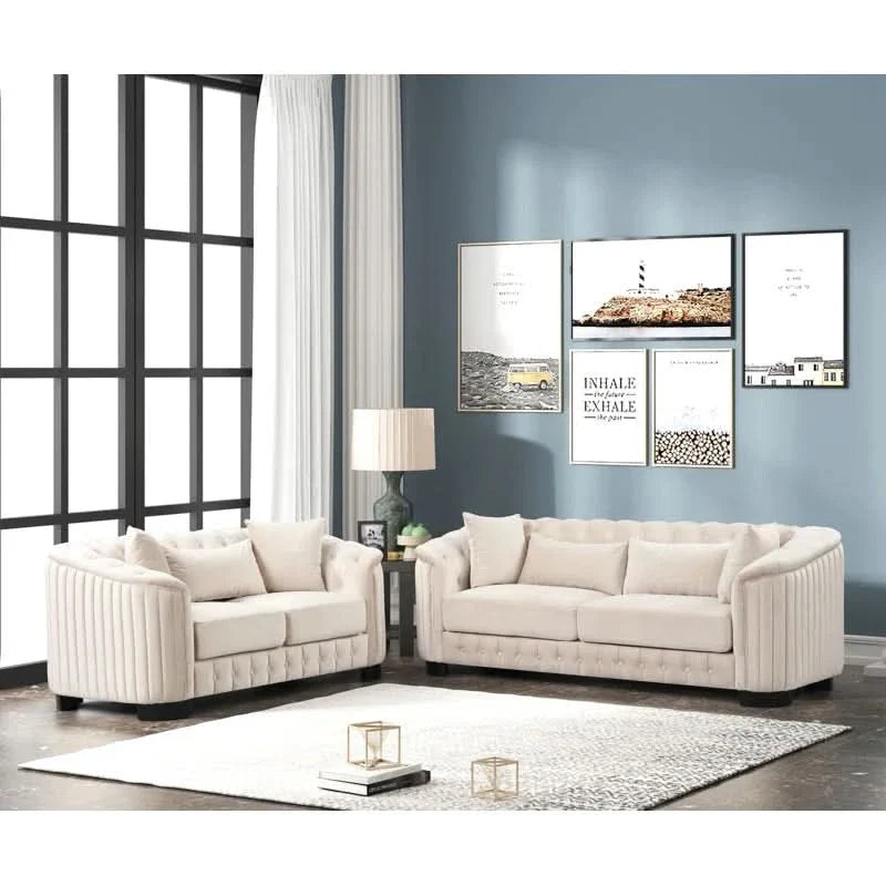 Xaesta 2 - Piece Velvet Living Room Luxury Sofa Set