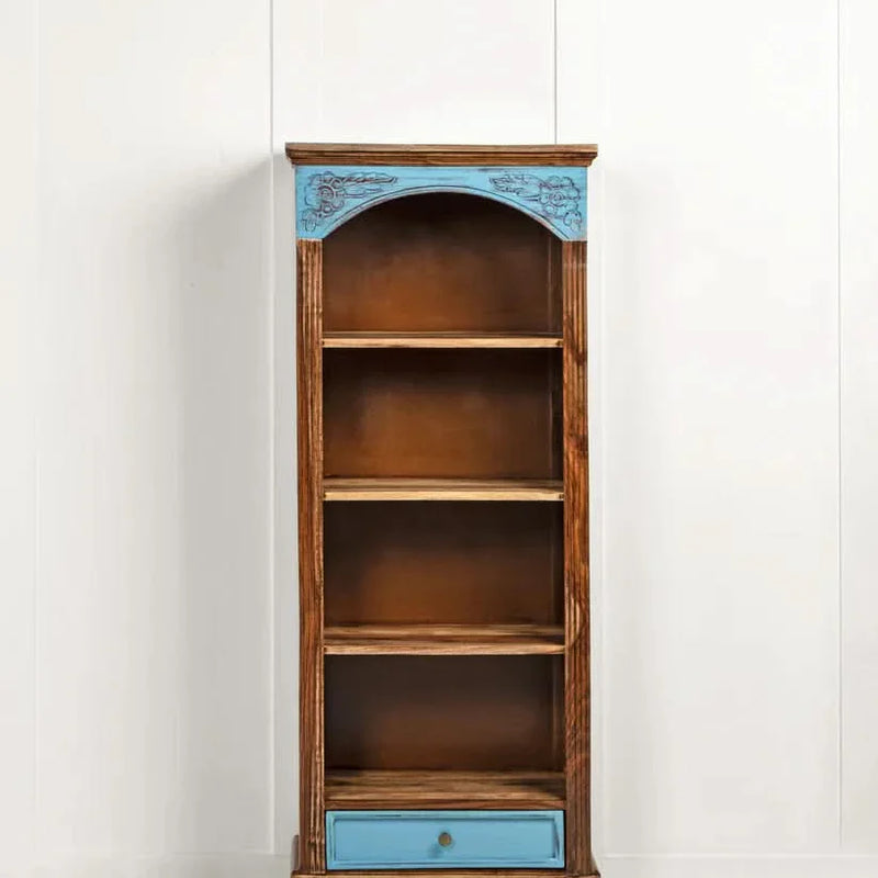 Kiwion Carved Solid Wood Bookcase - Craft Decor