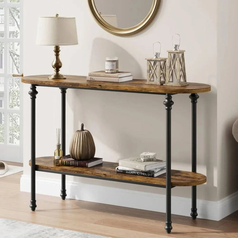 Vintage 2 Tier Console Table with Storage - Craft Decor