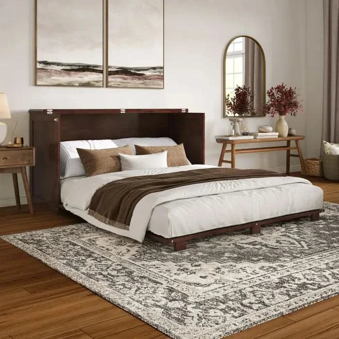 Low Profile Wood Murphy Bed Chest with 6" Mattress - Craft Decor