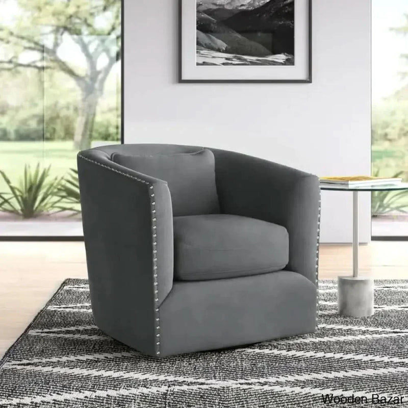 Abagail 29'' Wide Swivel Barrel Chair
