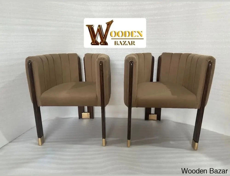 Accent Chair Camel Velvet Upholstered Arm Chair - Craft Decor