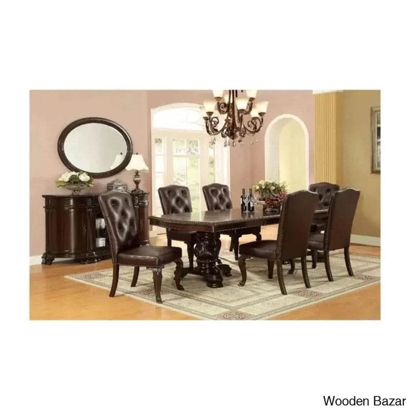 Acrobat New 6 Seater Dining Table Set in Twice Pedestal