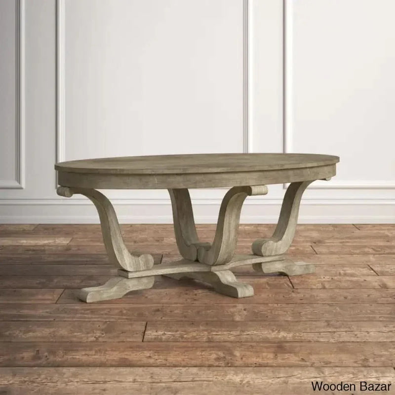 Adagio Oval Cocktail Coffee Table w/ Cabriole Legs