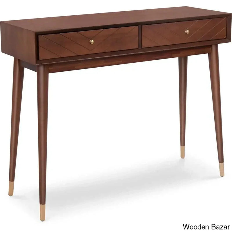 Adore Decor Sutton Mid-Century Modern Console Table, Walnut Brown