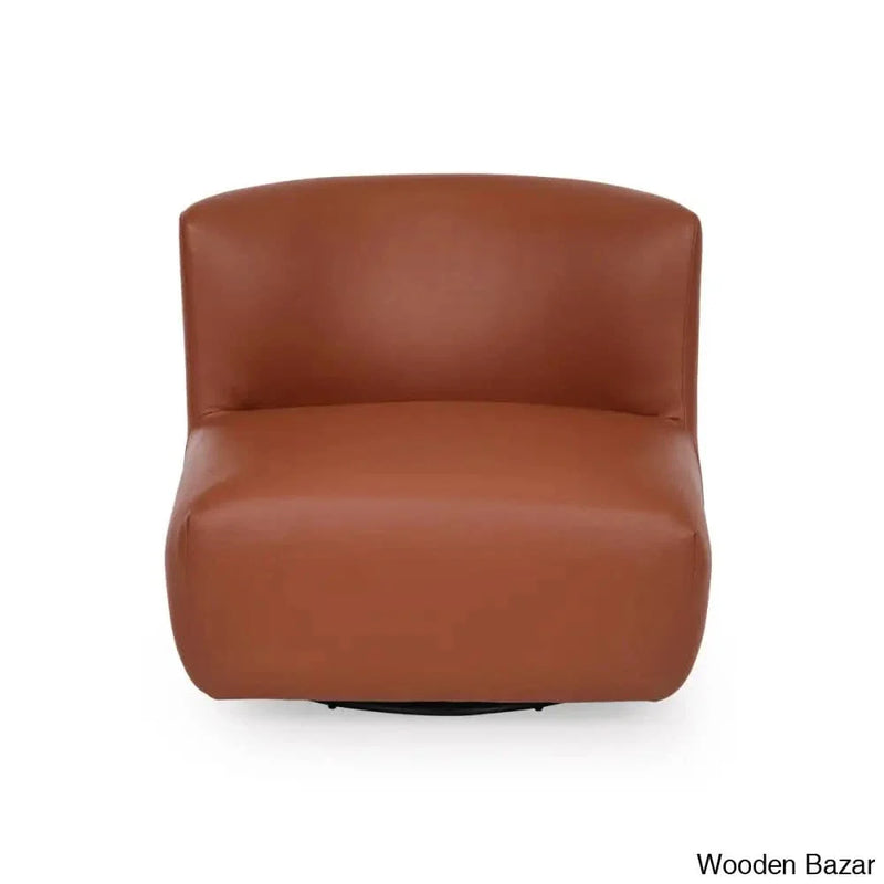 Adward New Armless Lounge Chair in camel Brown Color - Craft Decor