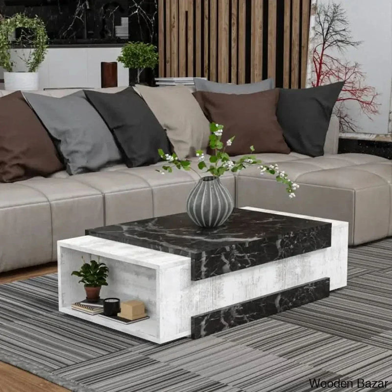 Akshah Floor Shelf Coffee and center Table with Storage