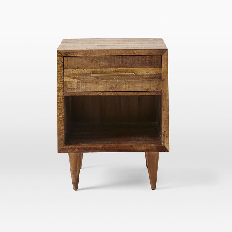 Yukared Curved Oak Pedestal Bedside Table - Craft Decor