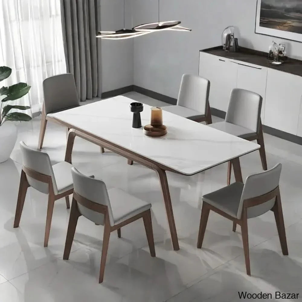 Alivia Luxury 6 Seater Dining Table Set - Craft Decor 29.5’’ H X 31.5’’ W 55.1’’ L