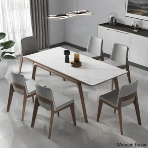 Alivia Luxury 6 Seater Dining Table Set - Craft Decor 29.5’’ H X 35.4’’ W 70.9’’ L