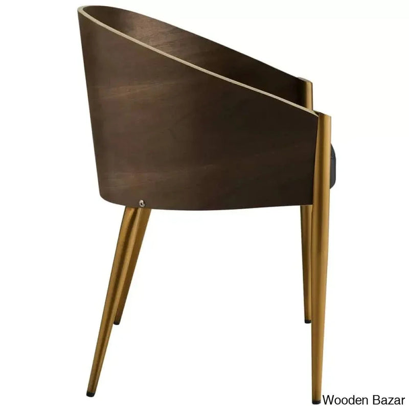 Amado Arm dining Chair in Gold  - Craft Decor