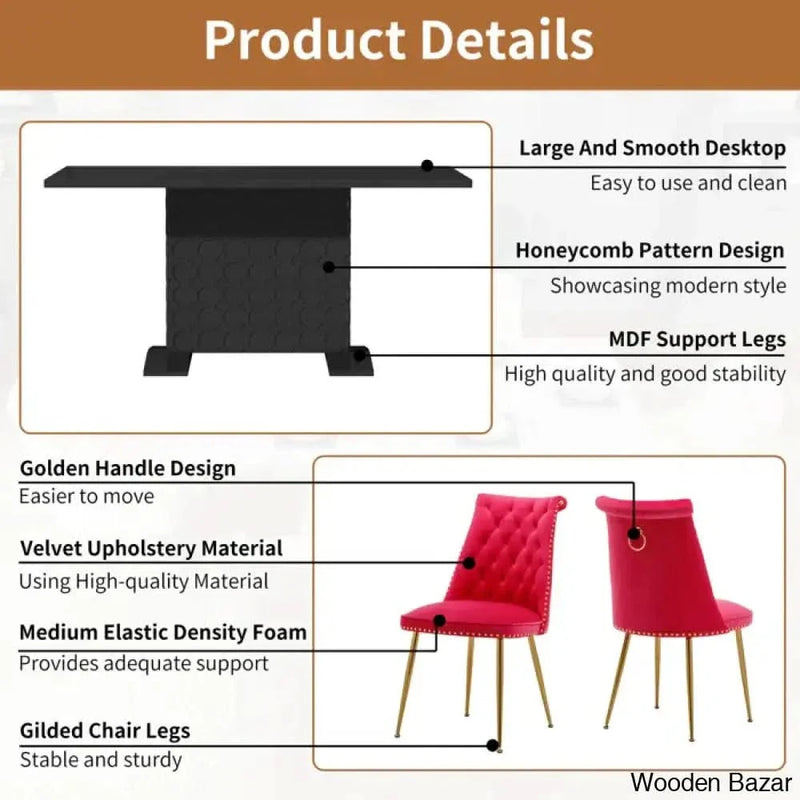 Amara 6 Seater Extendable Pedestal Dining Table set