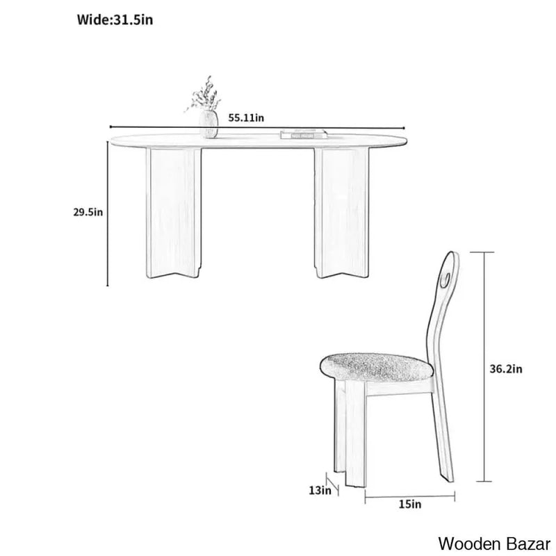 Amarie 6 Seater Double Pedestal Dining Set -Craft Decor