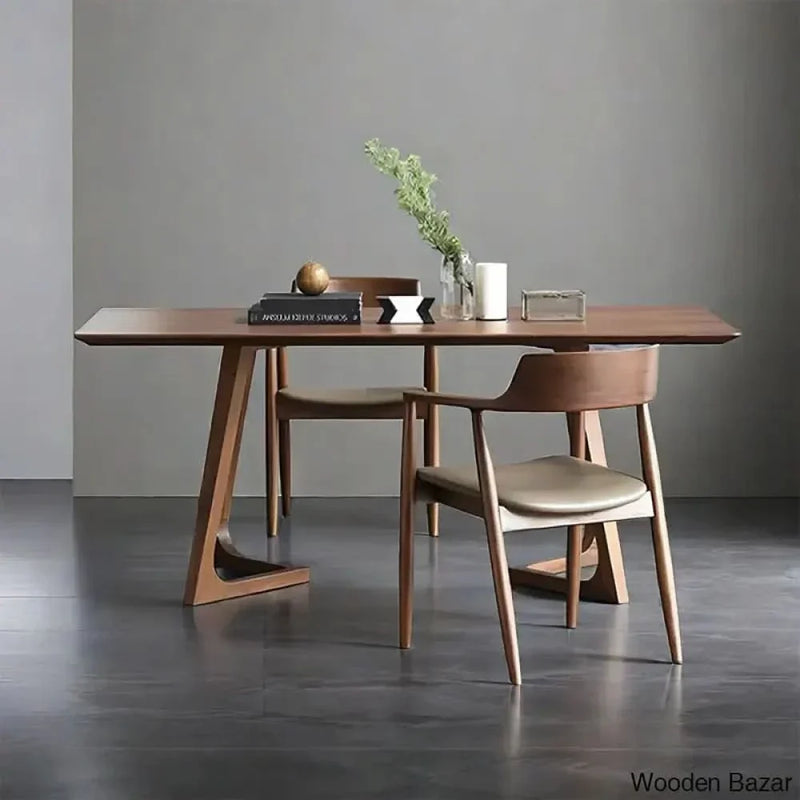 Amaris 6 seater Solid Wood Double Pedestal Dining Set - Craft Decor