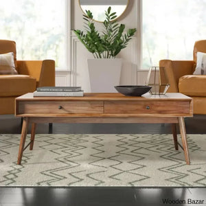 Andersen Solid Wood Top Coffee And Center Table Brown
