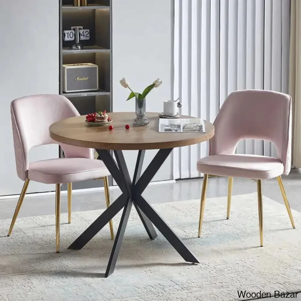 Anilia New 2 Seater Pedestal Dining Table Set - Craft Decor Light Pink