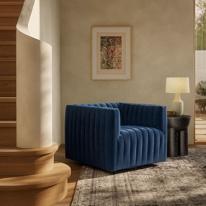 Virrux Channeled Swivel Chair - Craft Decor
