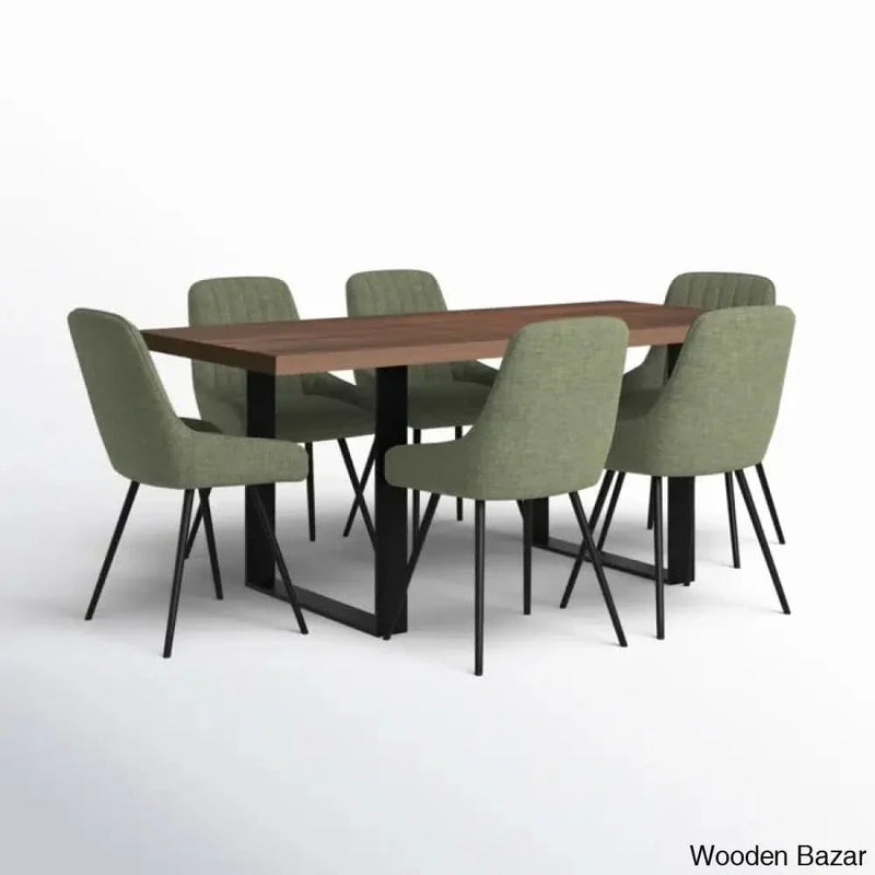 Ashlop New 6 Seater Sled Dining Table Set - Craft Decor