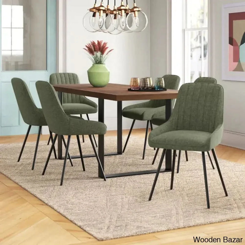 Ashlop New 6 Seater Sled Dining Table Set - Craft Decor