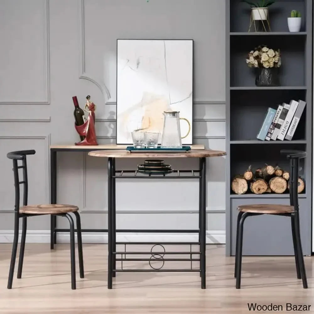 Balder Stylish 2 Seater Dining Table Set - Craft Decor Brown