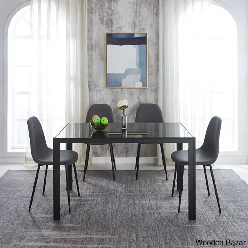 Ballentine 4&6 Seater Beautiful Glass Top Dining Table Set - Craft Decor
