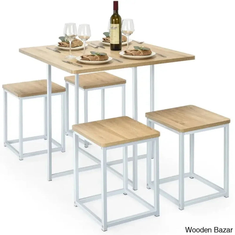 Bardalph Modern 4 Seater Dining Table Set - Craft Decor