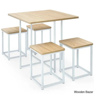 Bardalph Modern 4 Seater Dining Table Set - Craft Decor Beige