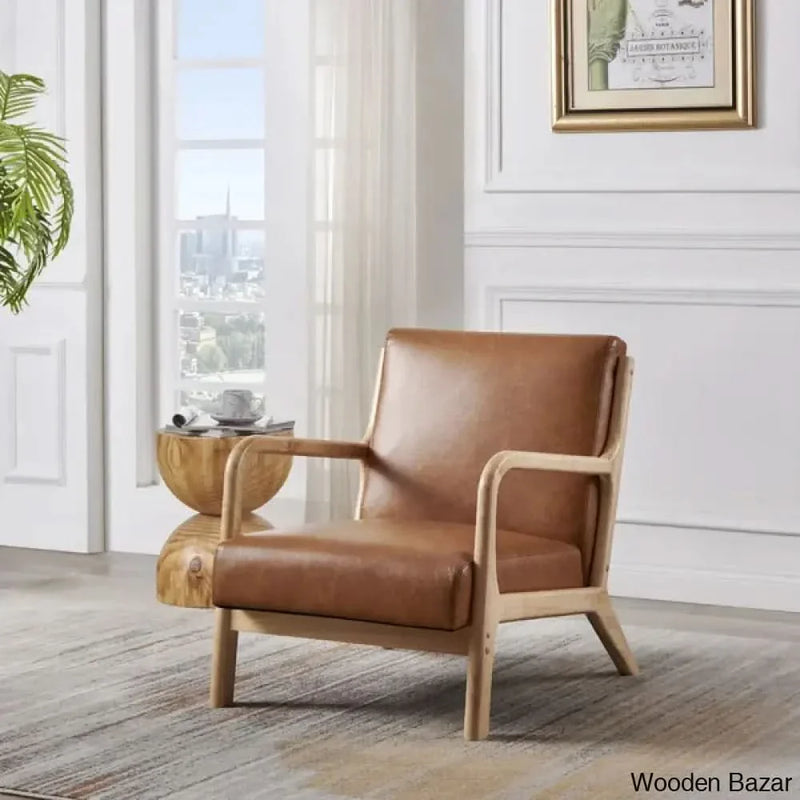 Barrick Vegan Leather Armchair - Craft Decor