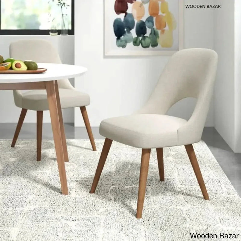 Beane Upholstered Wood Leg Dining Side Chair (Set of 2)  - Craft Decor
