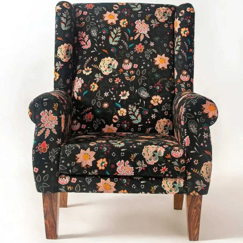 Begum Wing Chair in Bohemian Paisleys Design -  Craft Decor