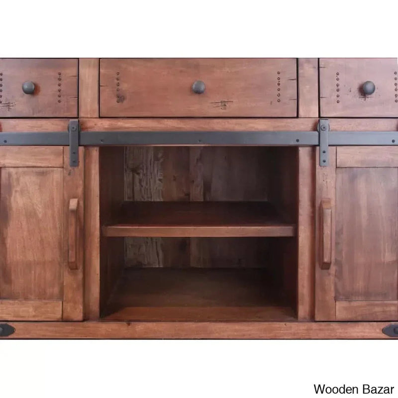 Belcherry Solid Wood Kitchen Island Kitchen trolley cart cabinet kitchen island with storage