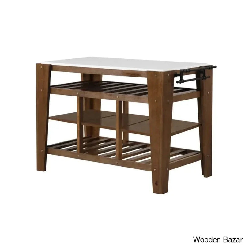 Belshin Marble Top Kitchen Island Kitchen trolley cart cabinet kitchen island with storage