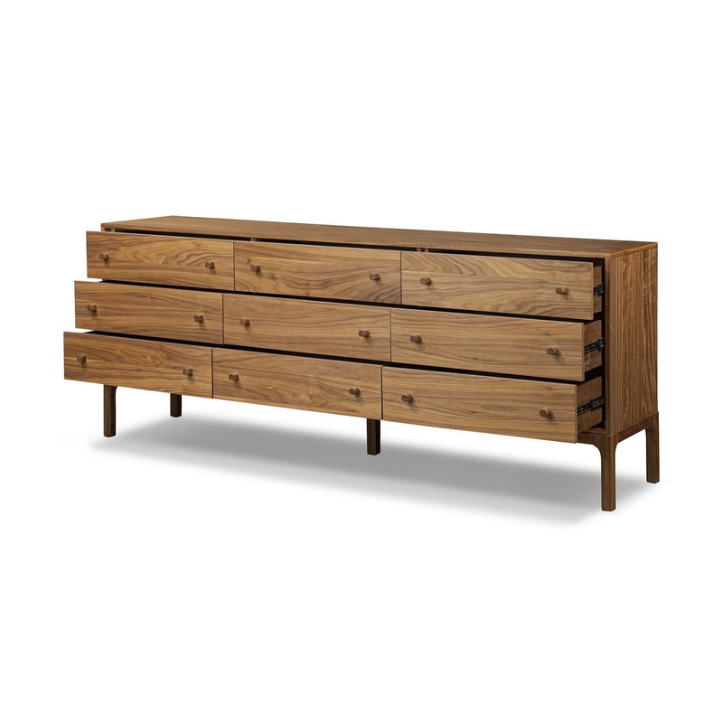 Alered Walnut 9-Drawer Dresser - Craft Decor