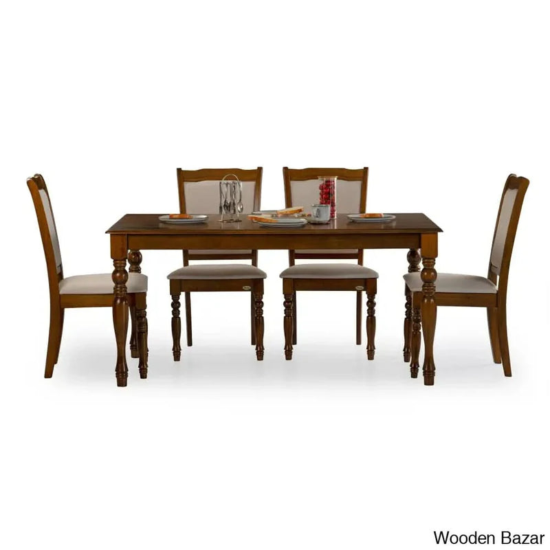 Best Dining Set with 6 seater in Oak Finish - Craft Decor