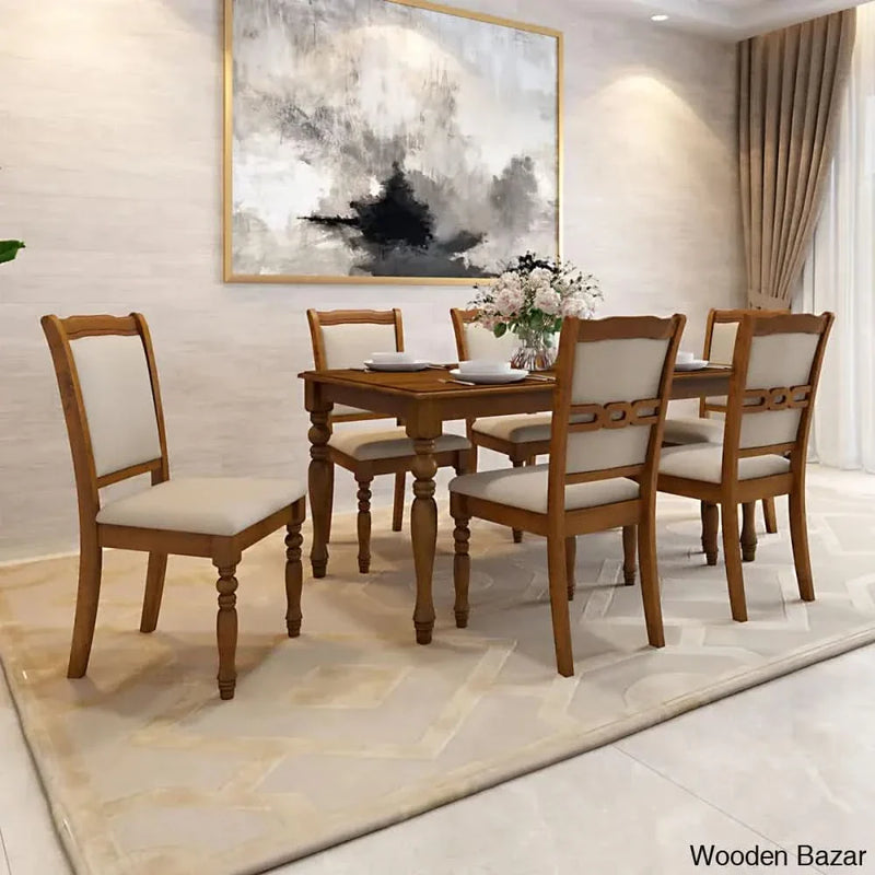 Best Dining Set with 6 seater in Oak Finish - Craft Decor