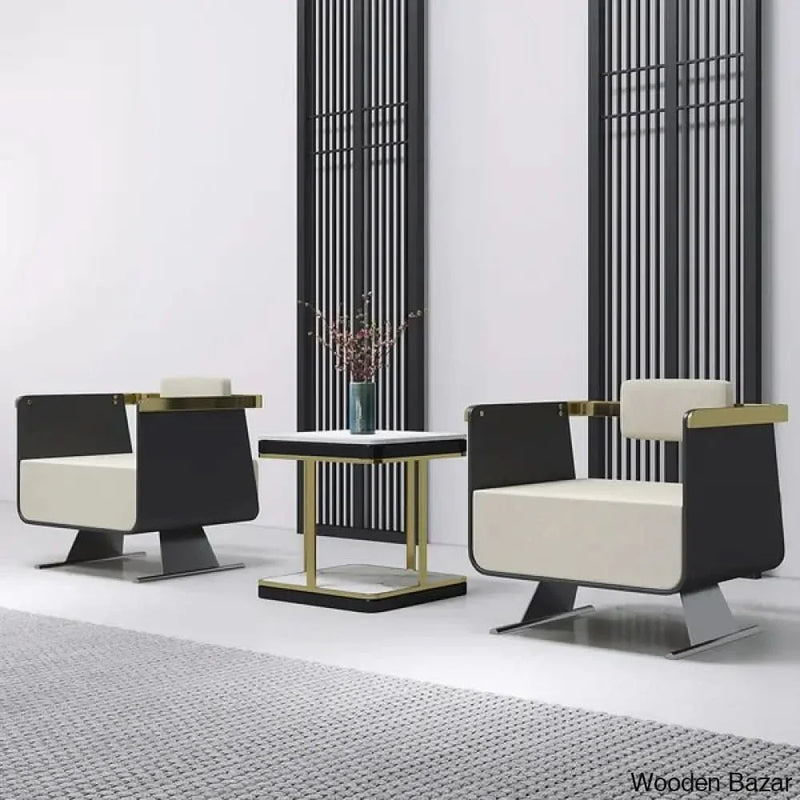 Black Modern Accent Chair Upholstered Cotton & Linen Accent Chair - Craft Decor