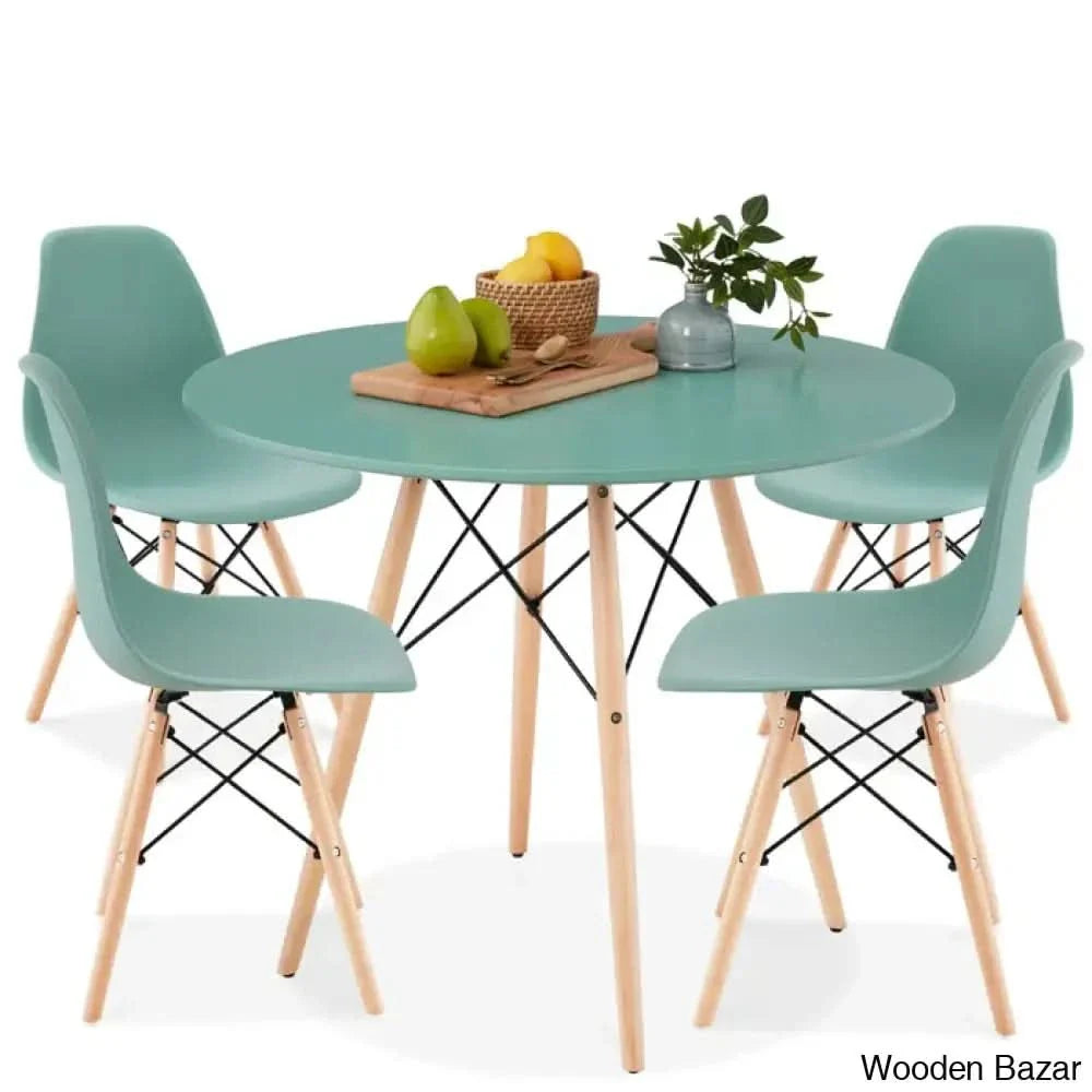 Blaine 4 Seater Stylish Dining Table Set - Craft Decor Blue