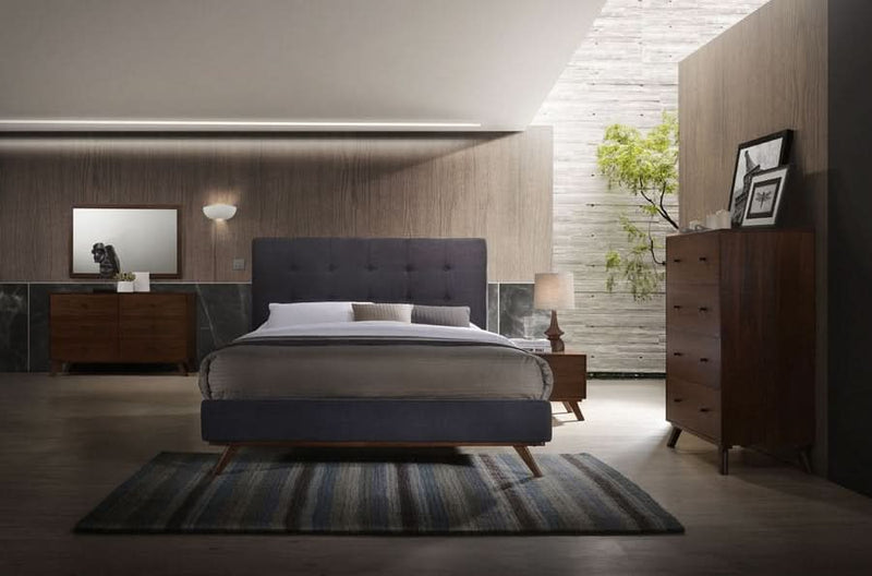 Espix Modern Grey & Walnut Bedroom - craft decor