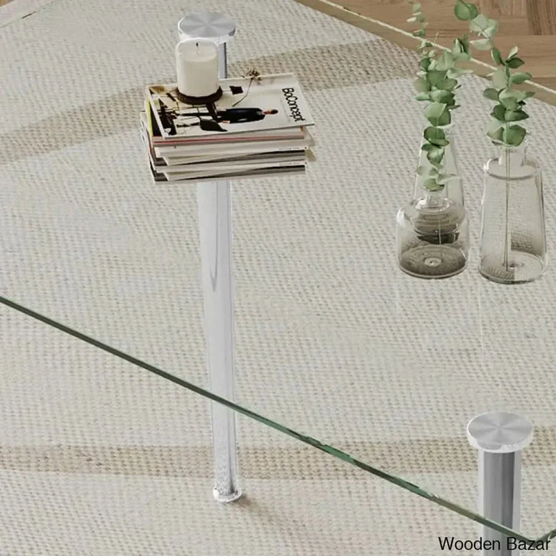 Brawley 4 & 8 Seater Dining Table Set in glass Top