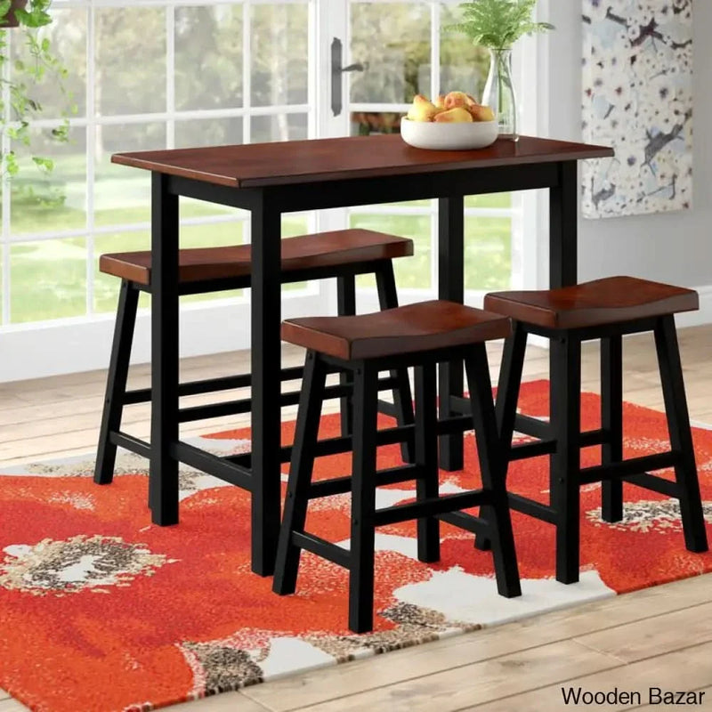 Brockington 4 - Person Counter Height Solid Wood Dining Set