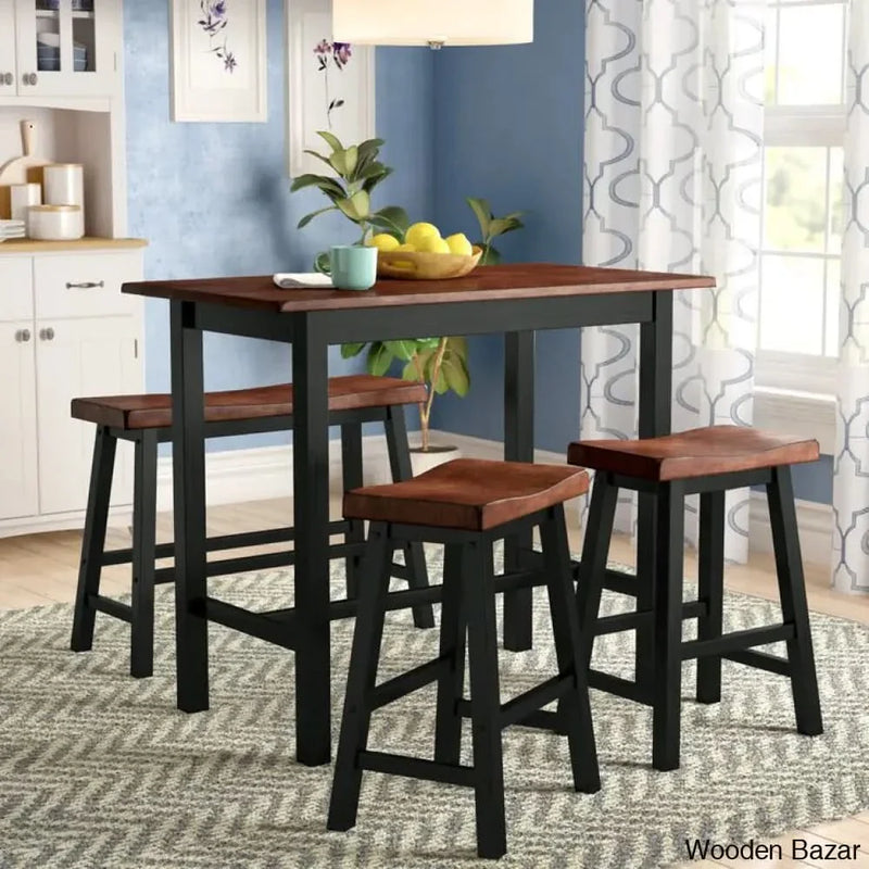 Brockington 4 - Person Counter Height Solid Wood Dining Set