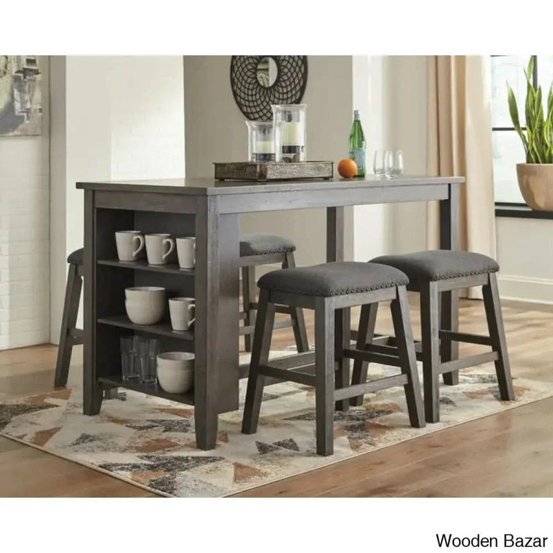 Bryce New 4 Seater Counter Height Dining Set - Craft Decor