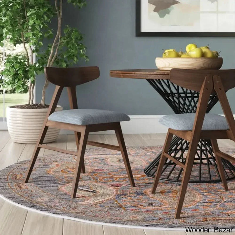 Bryssia Side Chair in Walnut (Set of 2)